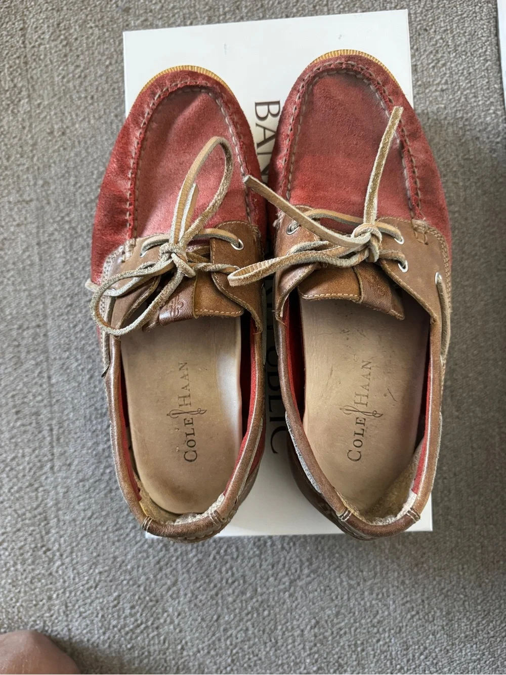 Cole Haan Red Suede Leather Boat Shoes Men’s Size 8M